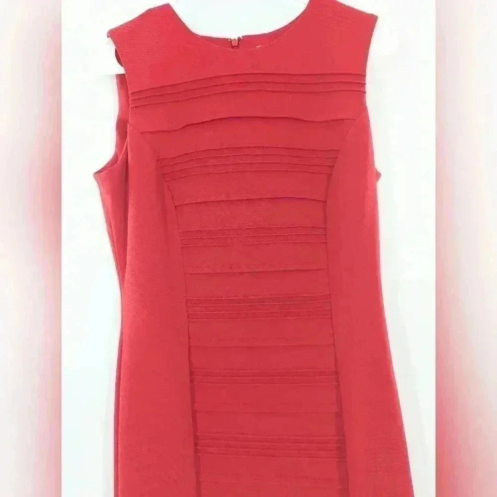 Calvin Klein Size 6 Red Sleeveless Valentine's Day Holiday Dress - Picture 6 of 8